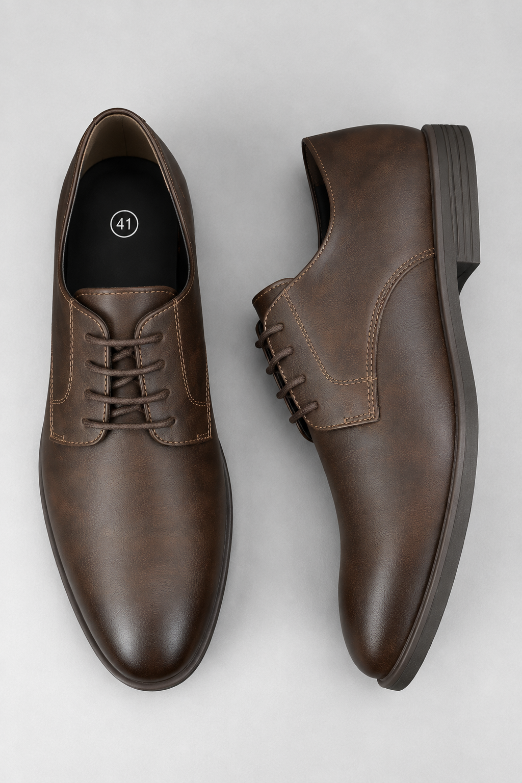 Premium Dark Brown Leather Lace-Up Formal Shoes