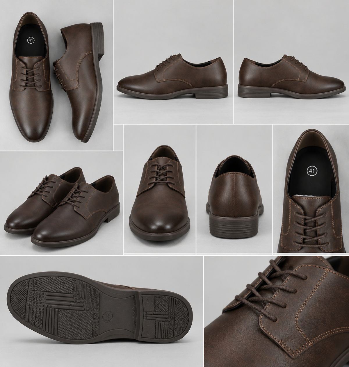 Premium Dark Brown Leather Lace-Up Formal Shoes